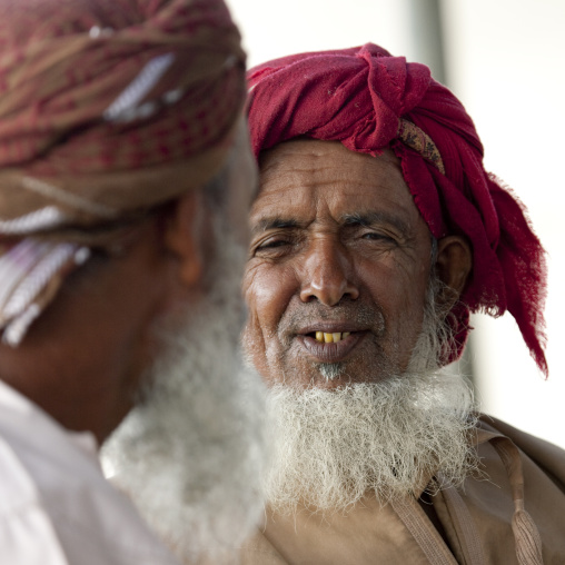 Old Men Wearing Red Turban, Sinaw, Oman