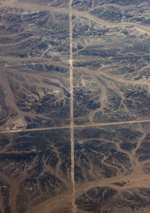 Cross-shaped Motoway Shooted From High Spot, In South Oman, Salalah