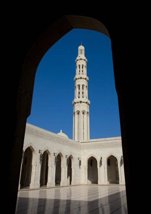 Minaret Of Sultan Qaboos Grand Mosque In Muscat, Oman