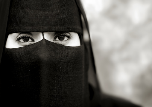 Portrait Of Bedouin Masked Woman, Salalah, Oman