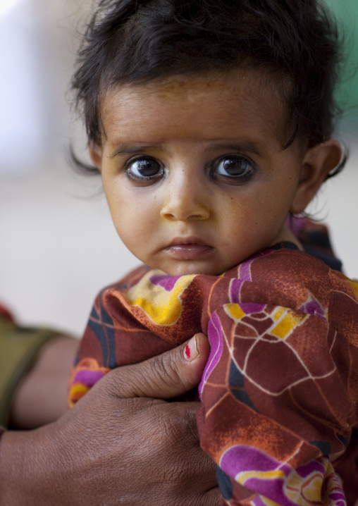 Bedouin Baby With Black Eyelines, Sinaw, Oman