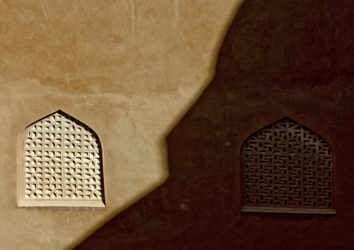 Wooden Carved Windows Of Jabrin Fort, Oman