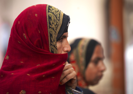 Portrait Of Women In Red Scarf, Nizwa, Oman