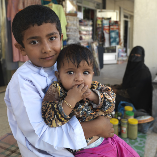 Boy With His Little Sister, Sinaw, Oman