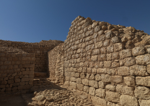 Ruined Wall Made Of Rocks,khor Rori Or Khawr Rawri Site, Taqa, Oman