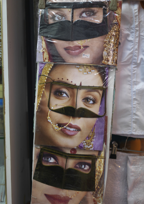 Black Masks For Women Been Sold In Souk, Muscat, Oman