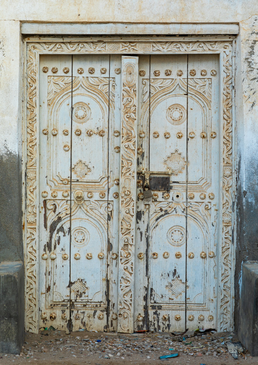 Omani wooden door, Dhofar Governorate, Mirbat, Oman