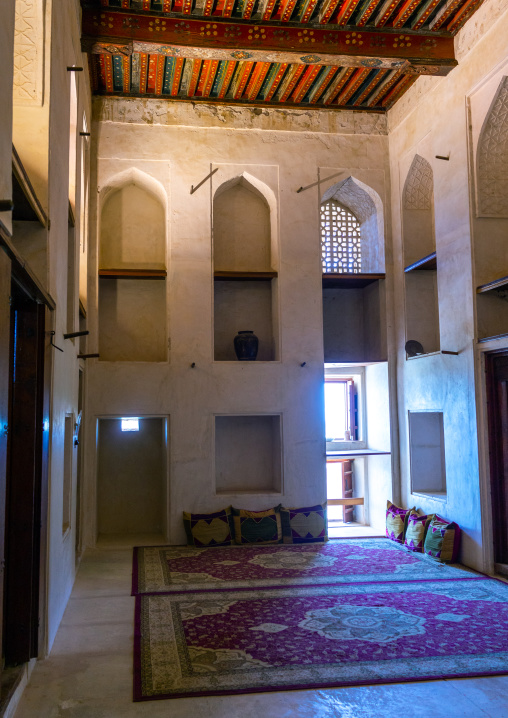 Traditional room in jabrin castle, Ad Dakhiliyah Region, Jabreen, Oman