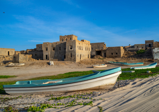 Fisherman boat in front of the old town, Dhofar Governorate, Mirbat, Oman