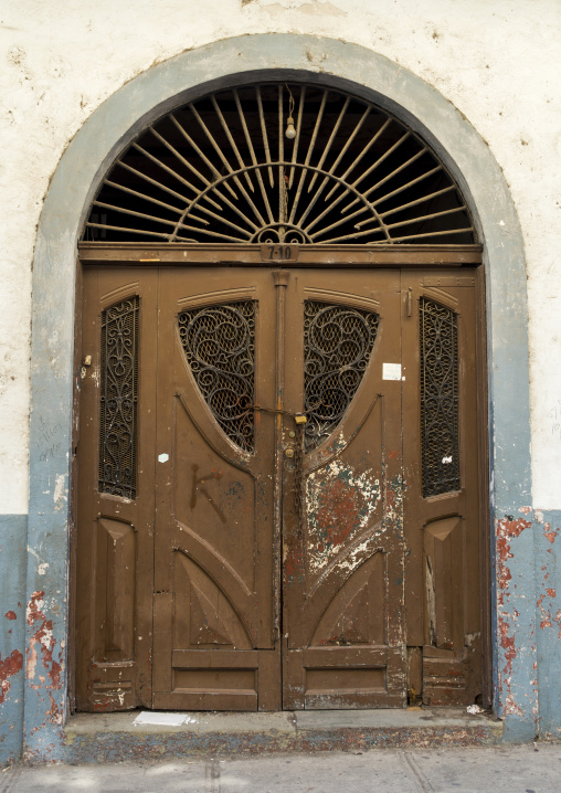 Panama, Province Of Panama, Panama City, Old Door In Casco Viejo