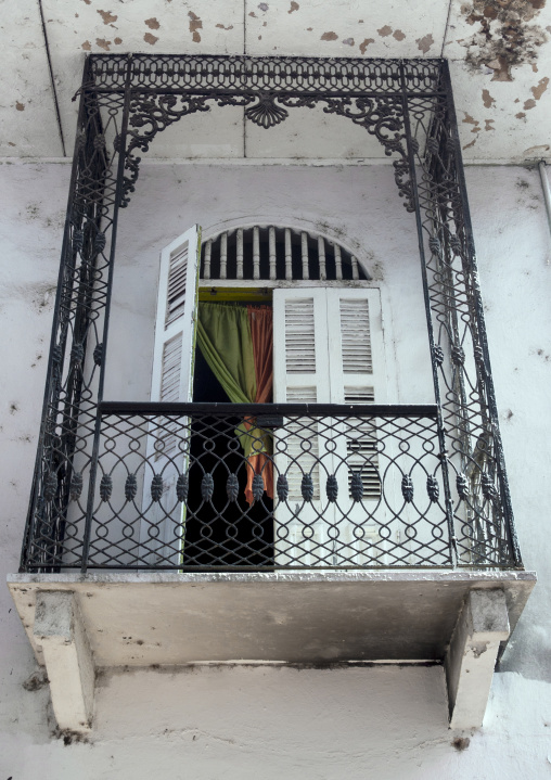 Panama, Province Of Panama, Panama City, Nice Balcony Of The Old District In Casco Viejo