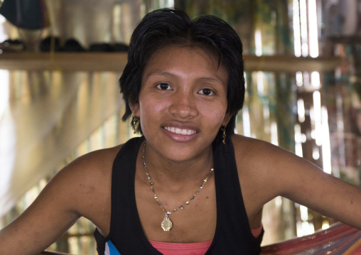 Panama, San Blas Islands, Mamitupu, Portrait Of A Cute Kuna Tribe Woman