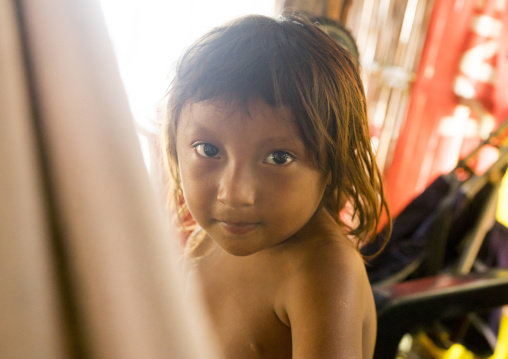 Panama, San Blas Islands, Mamitupu, Portrait Of A Kuna Indian Child