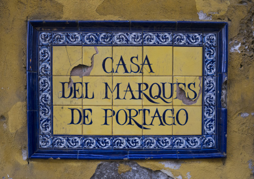 Panama, Province Of Panama, Panama City, Old Colonial Sign House In Casco Viejo
