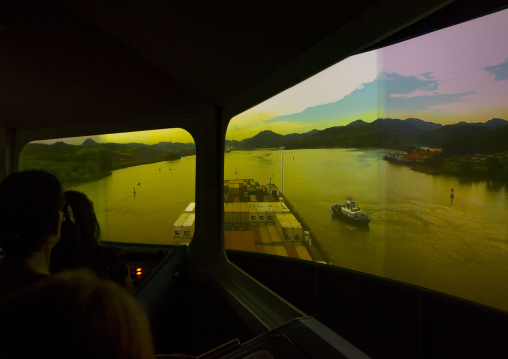 Panama, Province Of Panama, Panama City, Navigation Simulator In Miraflores Locks Canal