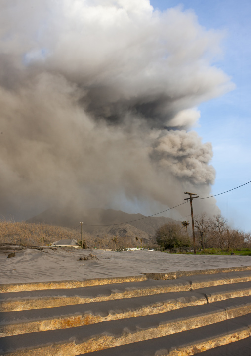 Volcanic eruption in Tavurvur volcano, East New Britain Province, Rabaul, Papua New Guinea