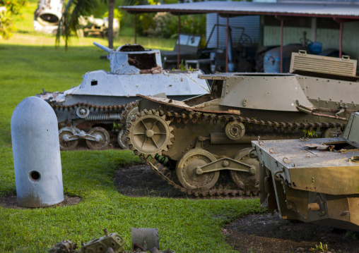 Wrecks in the war museum garden, East New Britain Province, Rabaul, Papua New Guinea
