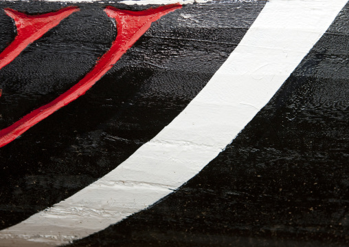 Traditional canoe with carved and painted decorations, Milne Bay Province, Alotau, Papua New Guinea