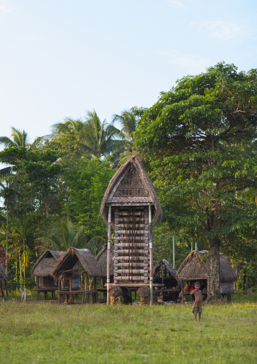 House in a village to store the yam roots, Milne Bay Province, Trobriand Island, Papua New Guinea