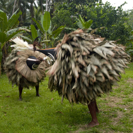Duk duk giant masks during a Tubuan dance, East New Britain Province, Rabaul, Papua New Guinea