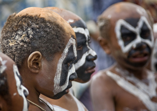 Khoril tribe boys during a sing sing, Western Highlands Province, Mount Hagen, Papua New Guinea