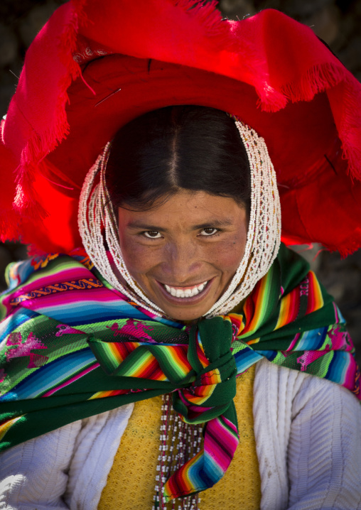 Woman In Traditional Clothing, Qoyllur Riti Festival, Ocongate Cuzco, Peru
