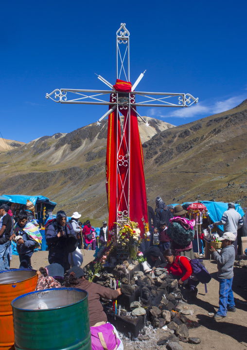 Cross On The Festival Site Of Qoyllur Riti, Ocongate Cuzco, Peru