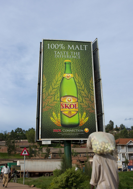Advertisement billboard for a beer in the street, Kigali Province, Kigali, Rwanda