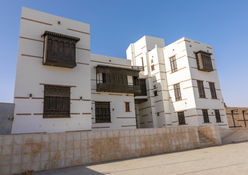 Renovated historic house with wooden mashrabiyas, Al Madinah Province, Yanbu, Saudi Arabia