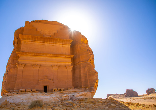 Qasr al-Farid tomb of Lihyan son of Kuza in Madain Saleh, Al Madinah Province, Alula, Saudi Arabia