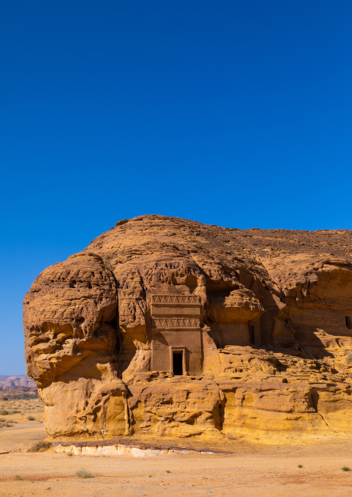 Nabataean tombs in al-Hijr archaeological site in Madain Saleh, Al Madinah Province, Alula, Saudi Arabia