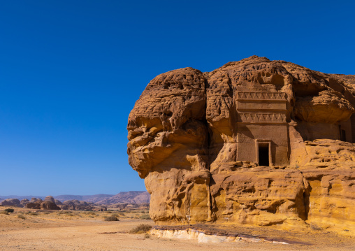 Nabataean tombs in al-Hijr archaeological site in Madain Saleh, Al Madinah Province, Alula, Saudi Arabia