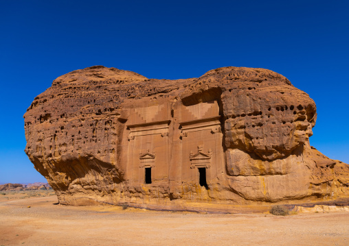Nabataean tombs in al-Hijr archaeological site in Madain Saleh, Al Madinah Province, Alula, Saudi Arabia