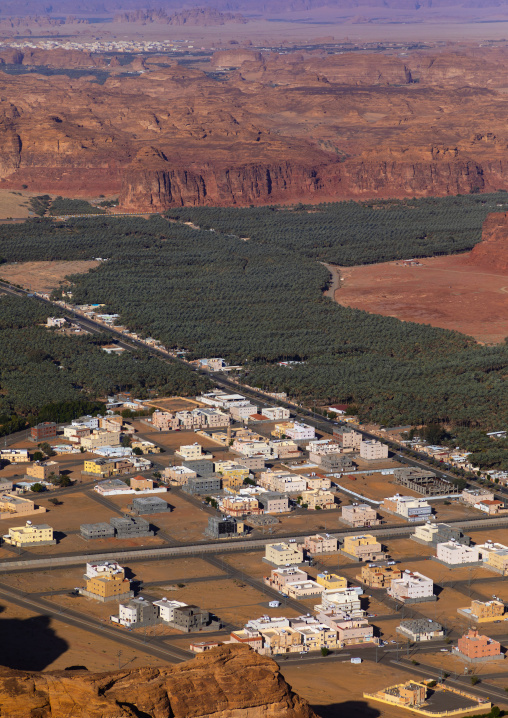 Oasis in the middle of the wadi al-Qura, Al Madinah Province, Alula, Saudi Arabia