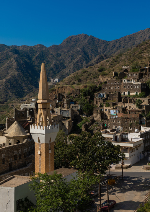 Multi-storey houses made of stones, Asir province, Rijal Alma, Saudi Arabia