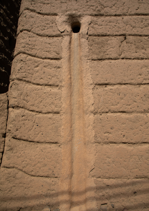 Water evacuation of a traditional mud houses, Asir province, Dahran Aljanub, Saudi Arabia