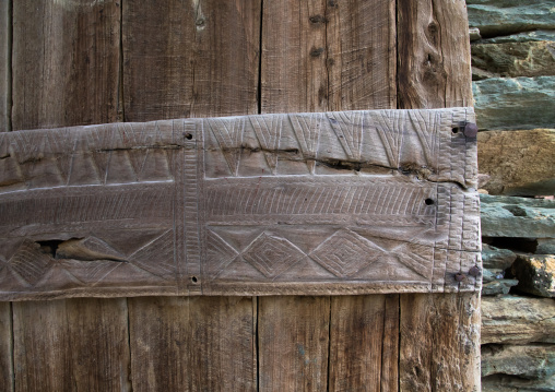 Old wooden door in al-Namas village, Al-Bahah region, Altawlah, Saudi Arabia