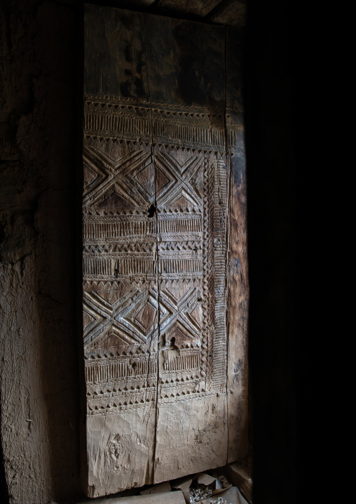 Old wooden door in al-Namas village, Al-Bahah region, Altawlah, Saudi Arabia