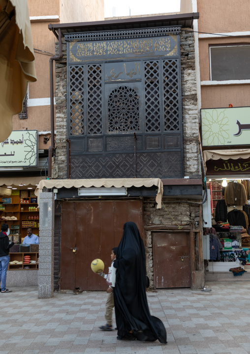 Wooden mashrabiya, Mecca province, Taïf, Saudi Arabia