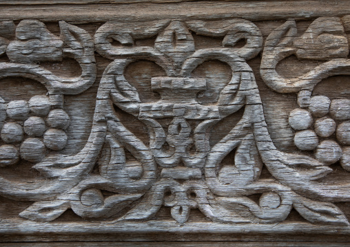 Bougari house carved decoration wood detail, Mecca province, Taïf, Saudi Arabia