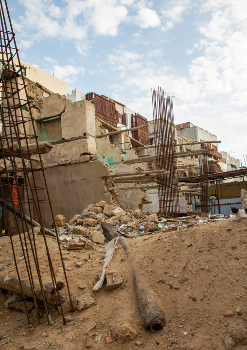 Restoration of an old house with wooden mashrabiyas in al-Balad quarter, Mecca province, Jeddah, Saudi Arabia