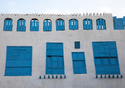 Old house with wooden mashrabiya in al-Balad quarter, Mecca province, Jeddah, Saudi Arabia