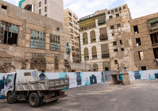 Restoration of an old house with wooden mashrabiyas in al-Balad quarter, Mecca province, Jeddah, Saudi Arabia