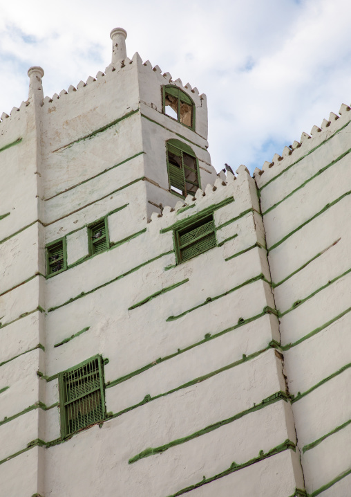 Old house with wooden mashrabiya in al-Balad quarter, Mecca province, Jeddah, Saudi Arabia