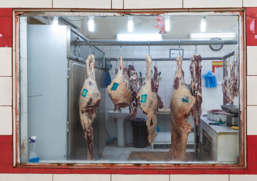 Meat in a butcher shop, Jizan Province, Jizan, Saudi Arabia