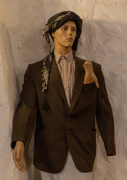 Mannequin with a traditional clothing in the heritage village, Jizan Province, Jizan, Saudi Arabia