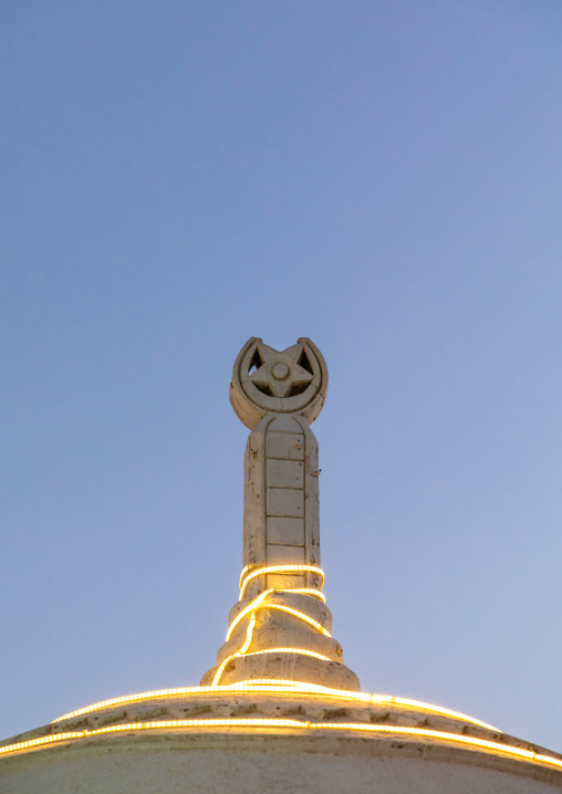 Farasani house with gypsum decoration in the heritage village, Jizan Province, Jizan, Saudi Arabia