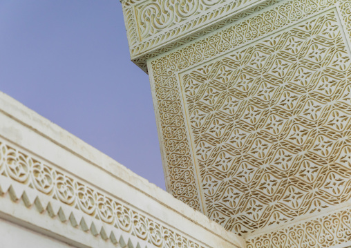 Farasani house with gypsum decoration and frescoes in the heritage village, Jizan Province, Jizan, Saudi Arabia