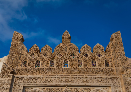 Doorway gypsum decoration of Ahmed Munawar Refa house, Red Sea, Farasan, Saudi Arabia