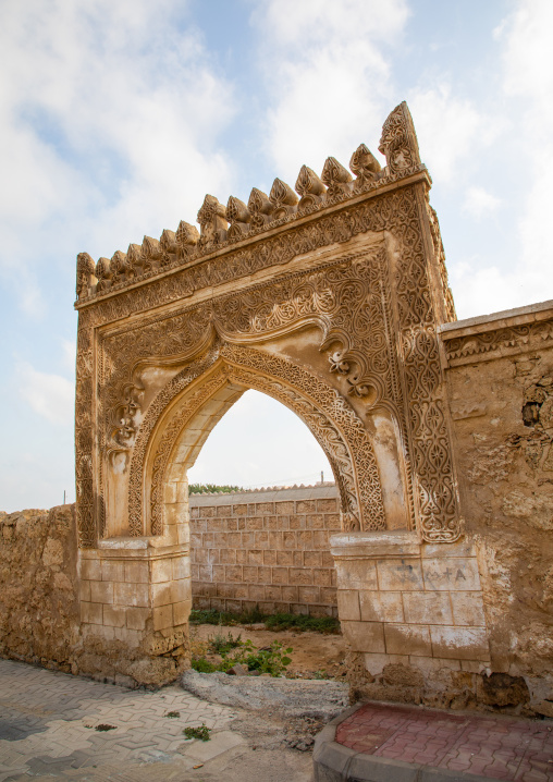 Gypsum decoration of the external walls of a farasani house, Red Sea, Farasan, Saudi Arabia